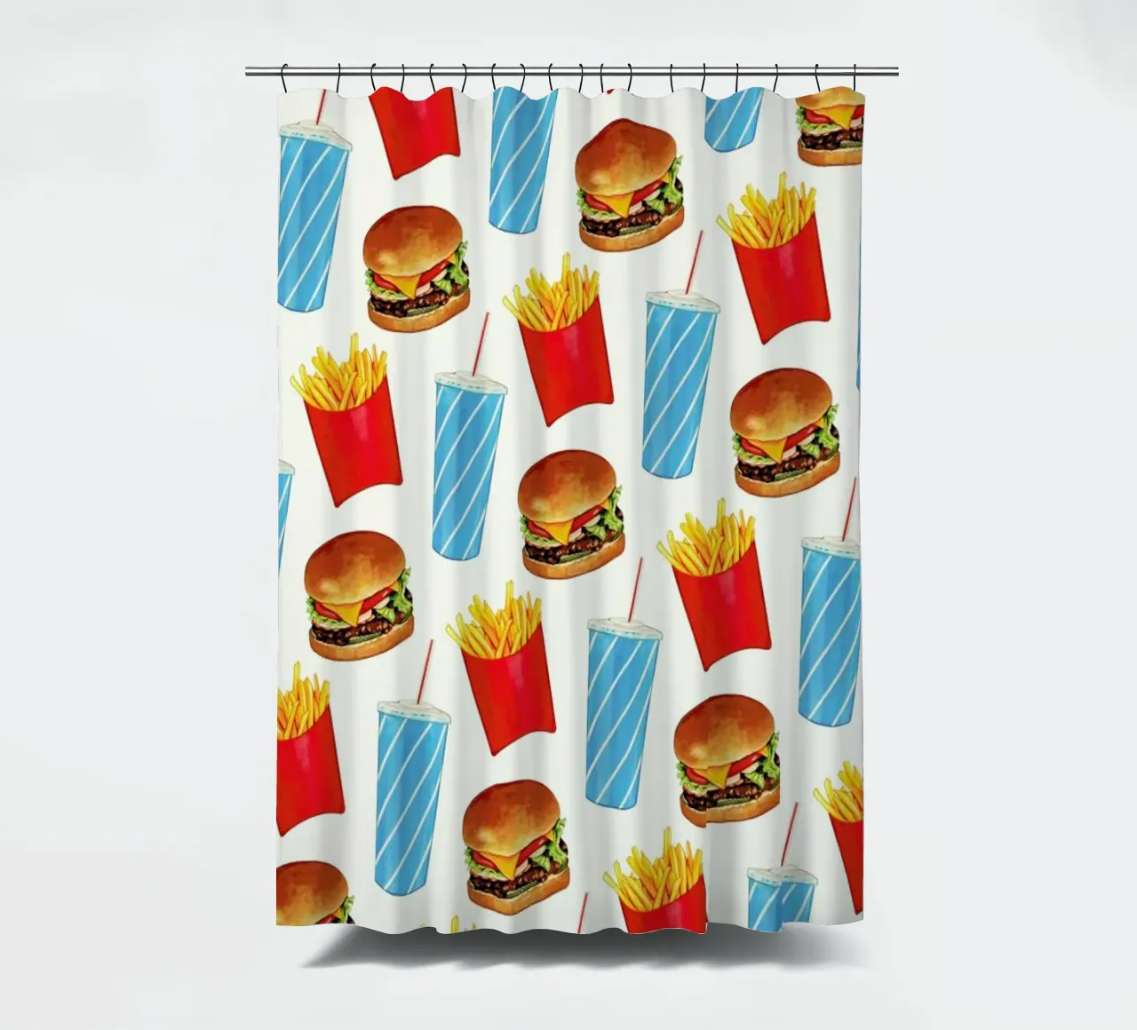 Combo Meal Pattern White Duschvorhang von Kelly Gilleran