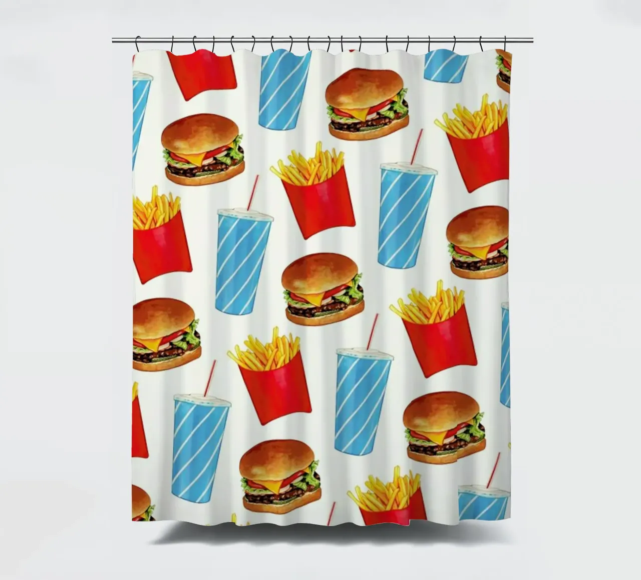 Combo Meal Pattern White Duschvorhang von Kelly Gilleran