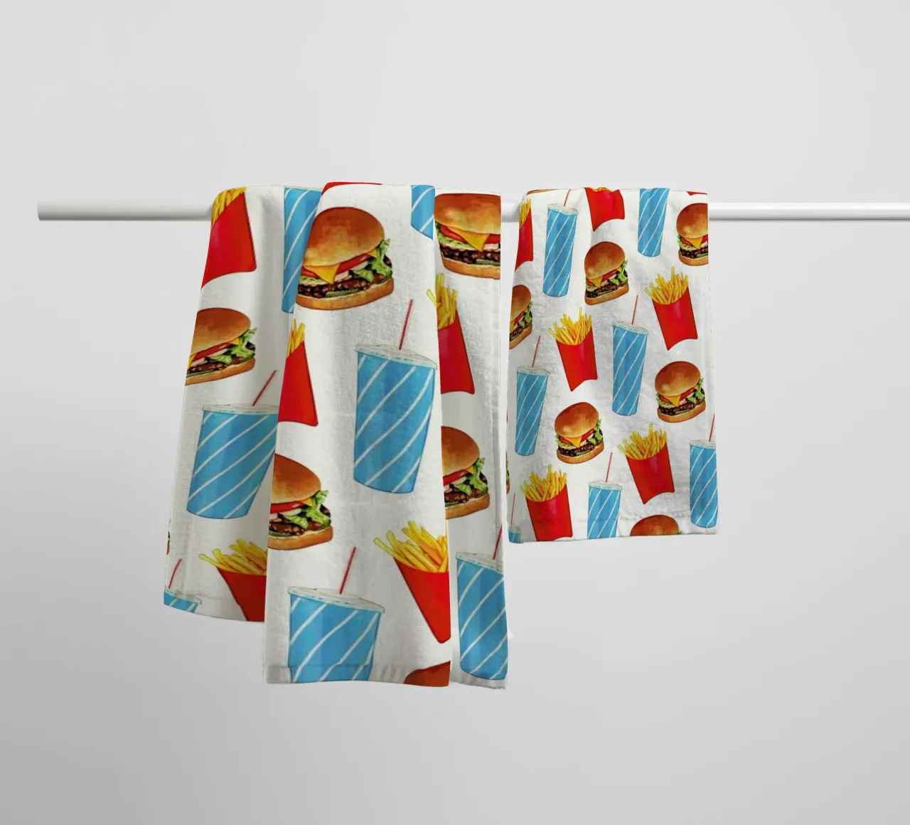 Combo Meal Pattern White asciugamano da bagno da Kelly Gilleran