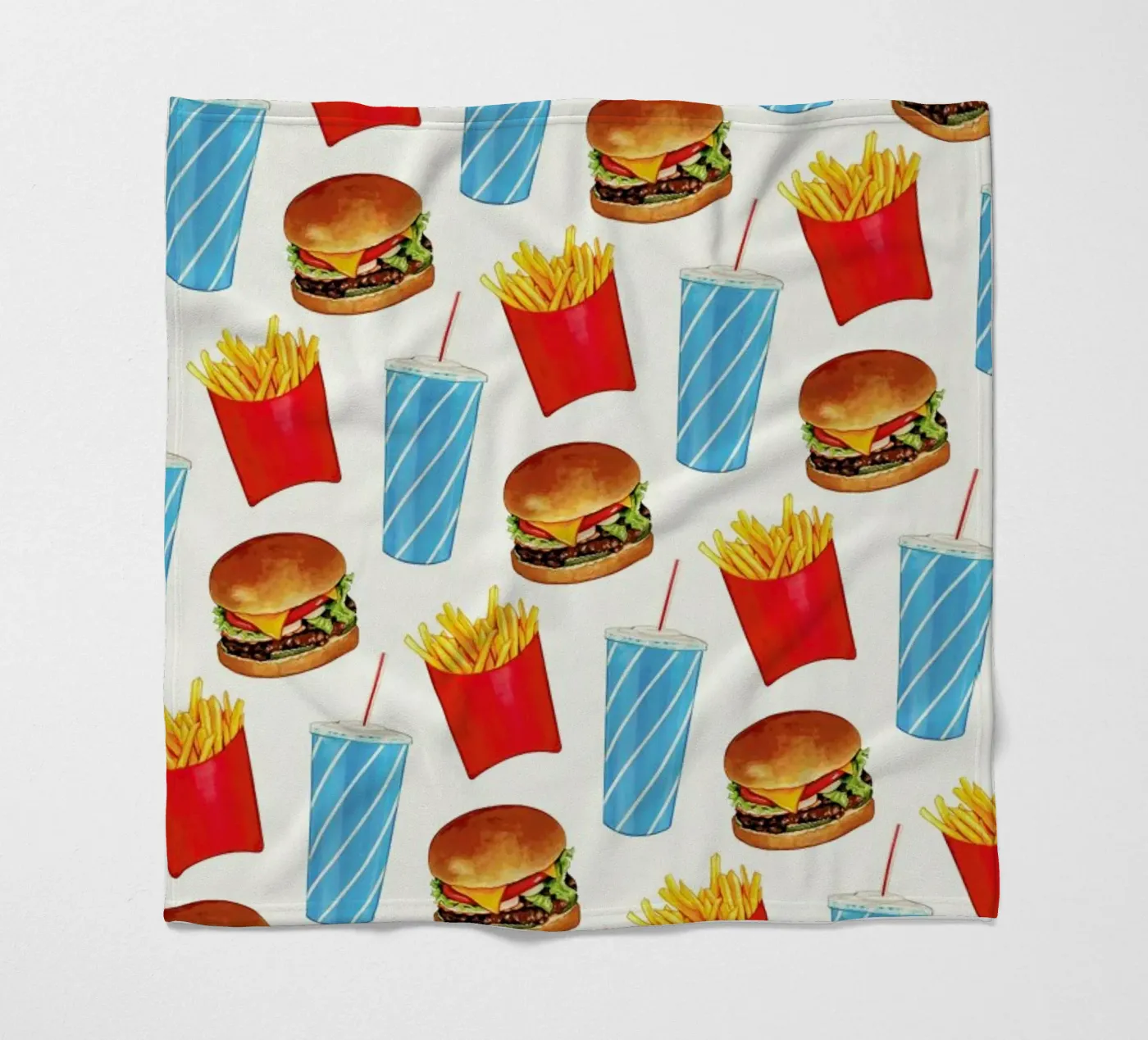 Combo Meal Pattern White Fleecedecke von Kelly Gilleran