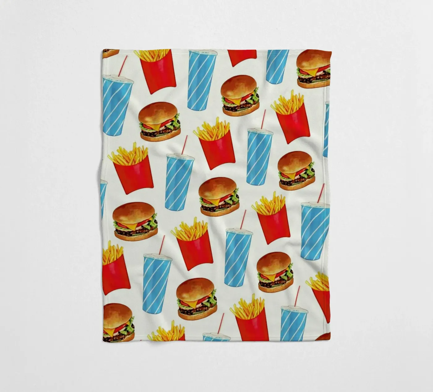 Combo Meal Pattern White Fleecedecke von Kelly Gilleran