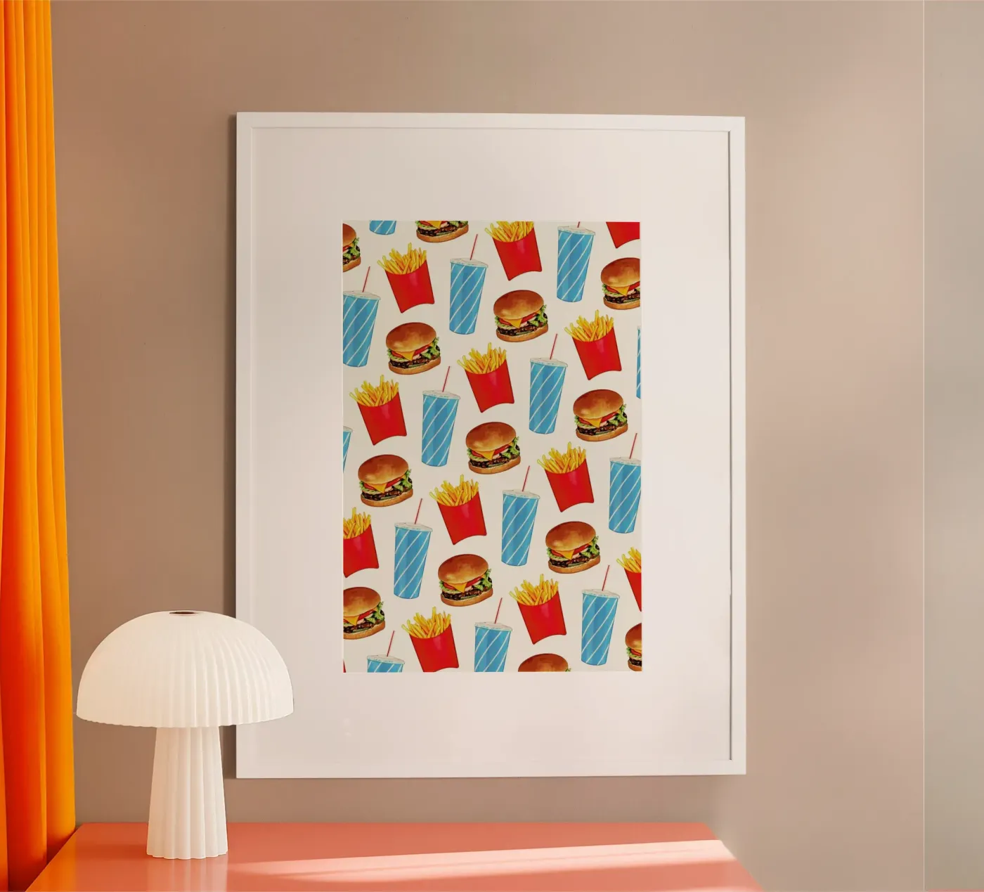Combo Meal Pattern White poster da Kelly Gilleran