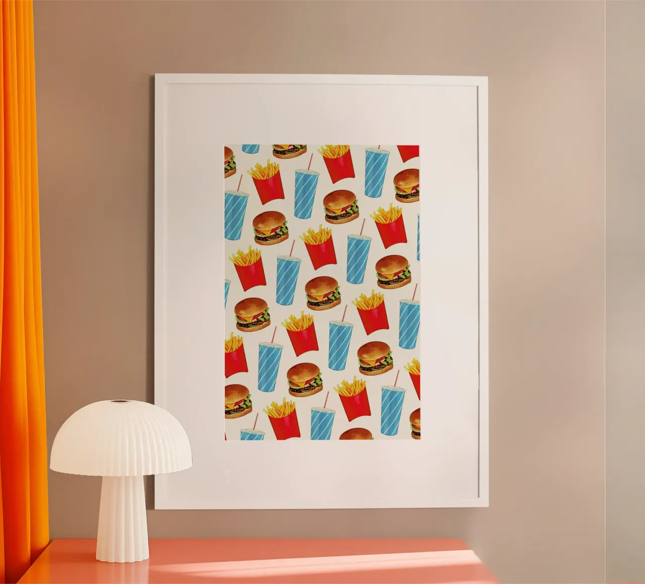 Combo Meal Pattern White poster da Kelly Gilleran