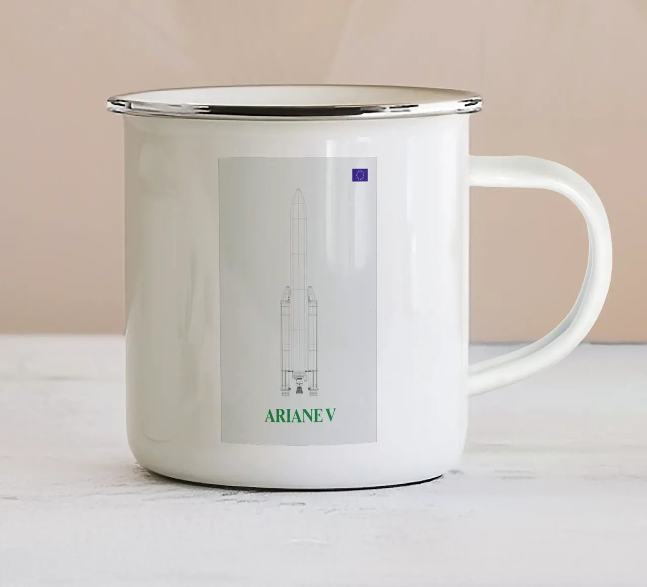 Ariane V V2 03 tazza in smalto da Marc Schulthess