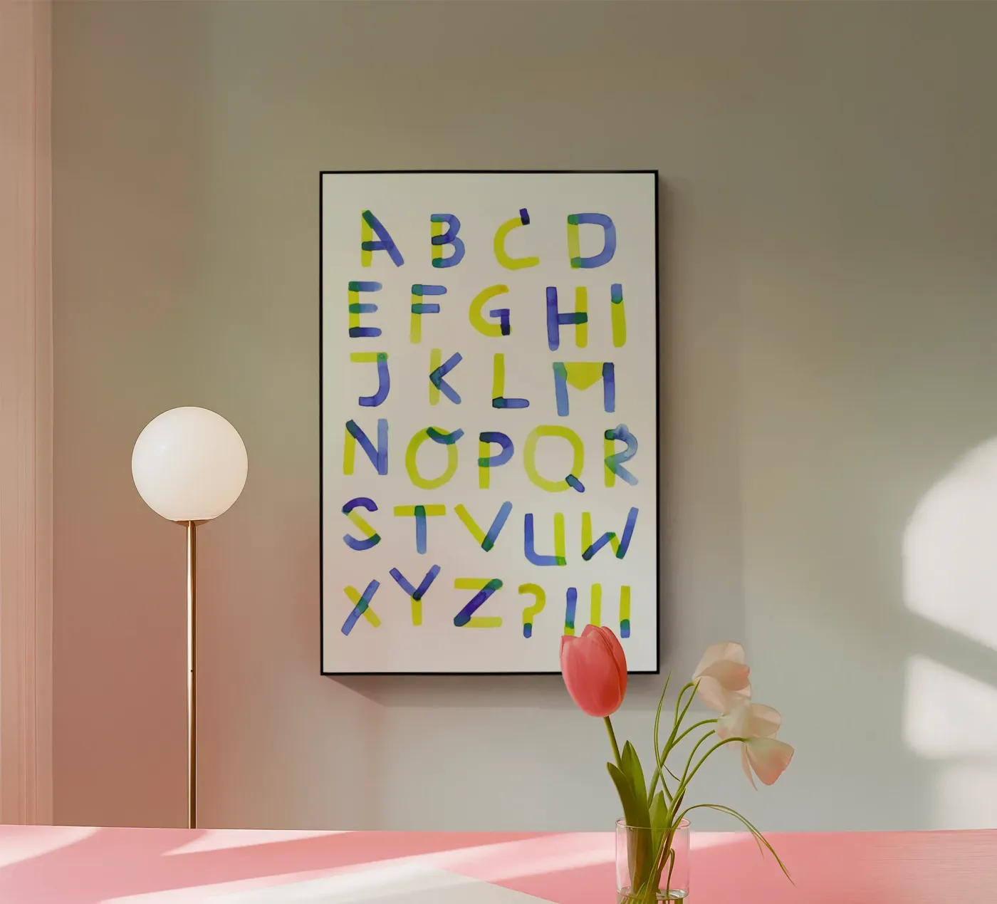Colourful Alphabet plexiglass da Little Flourishes