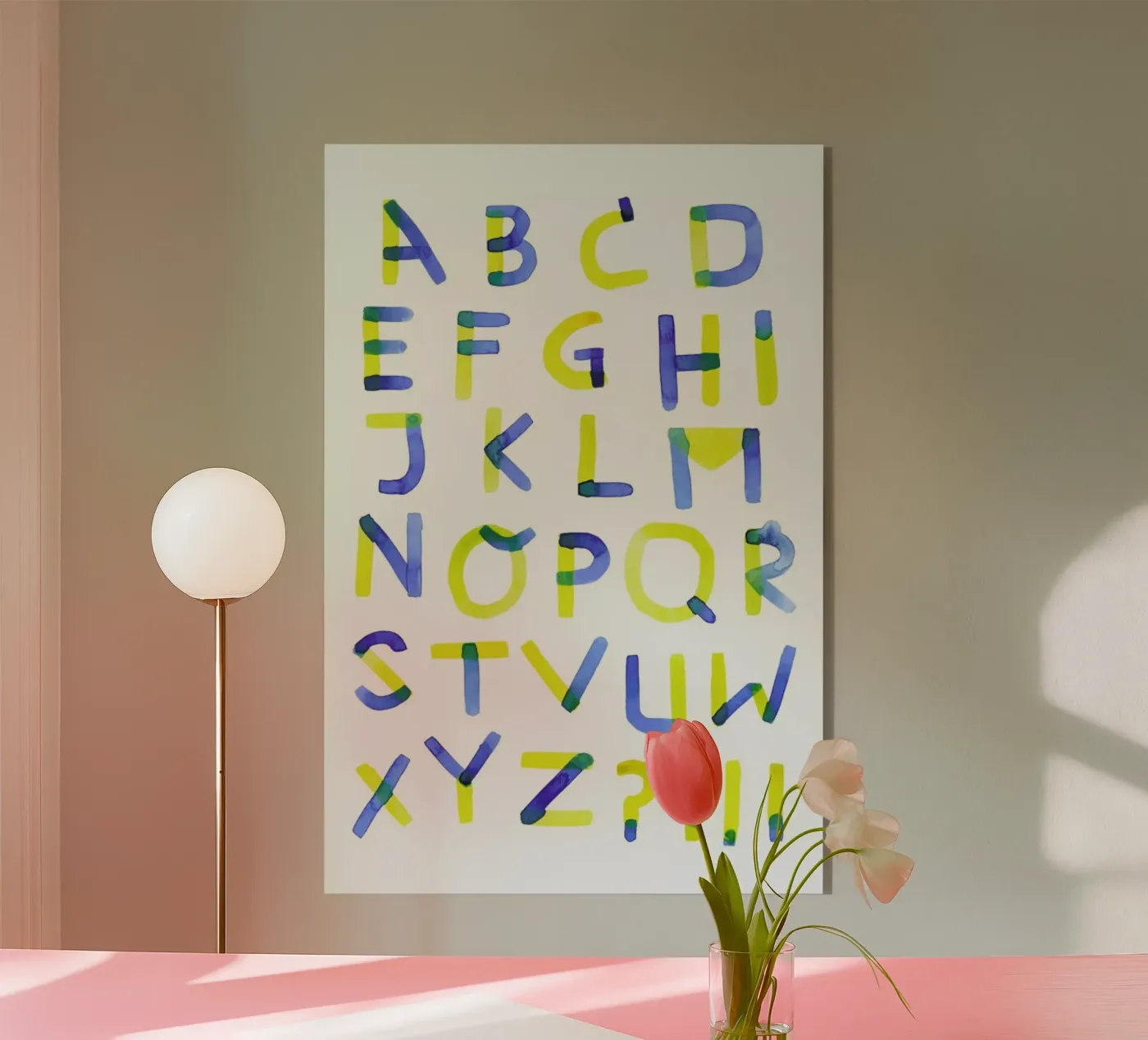 Colourful Alphabet plexiglass da Little Flourishes