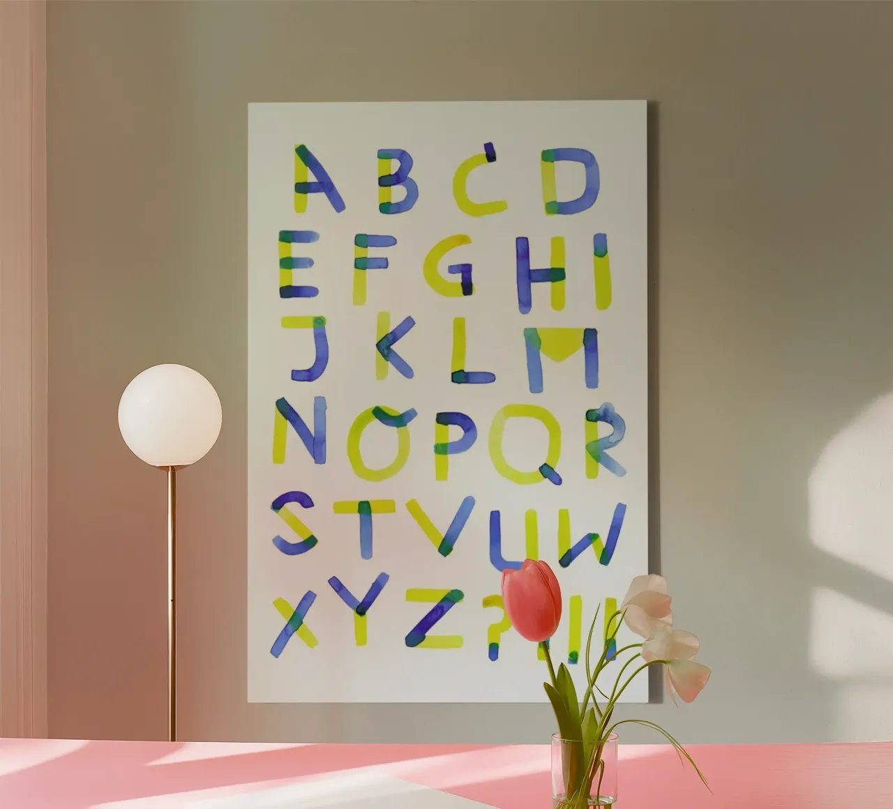 Colourful Alphabet canvas by Little Flourishes