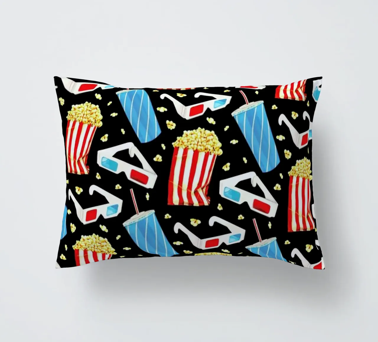 3D Movie Pattern Black cuscino da Kelly Gilleran