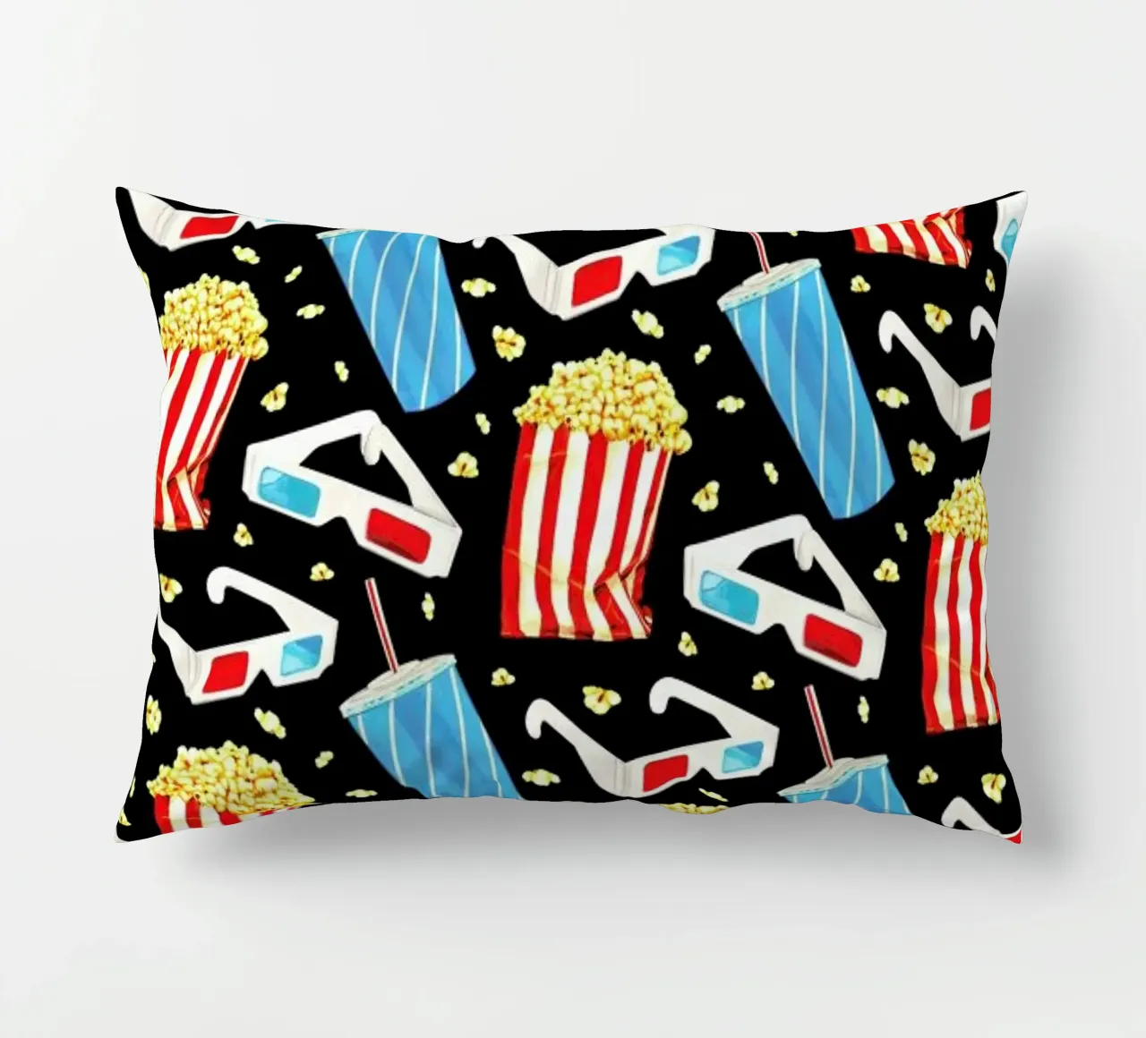 3D Movie Pattern Black cuscino da Kelly Gilleran
