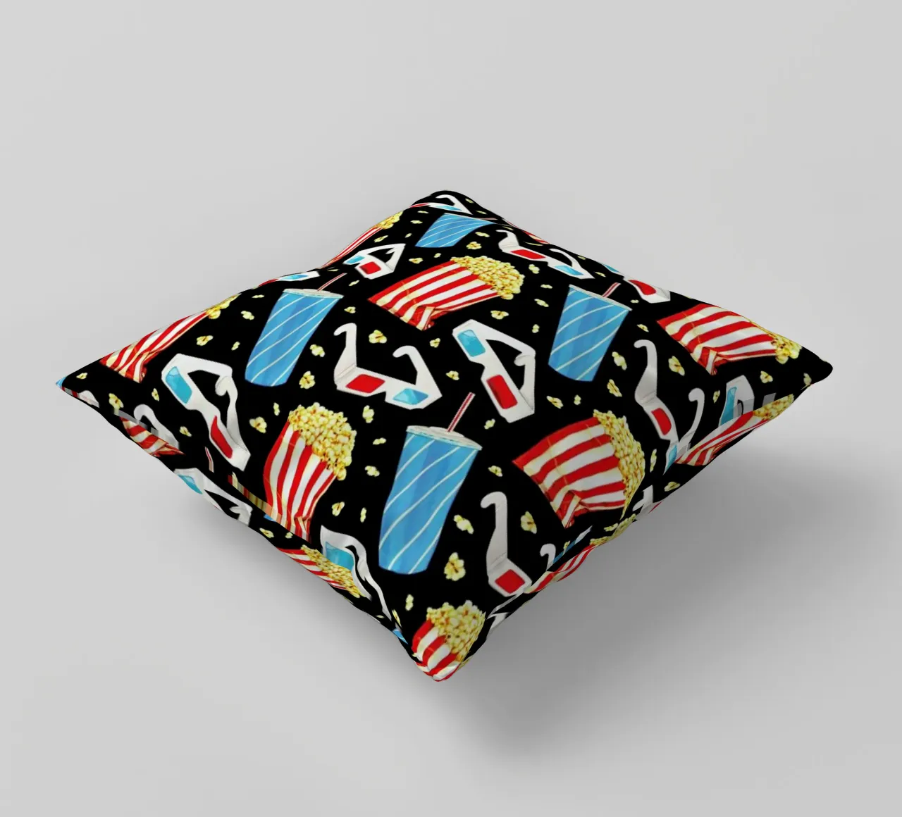 3D Movie Pattern Black cuscino da Kelly Gilleran