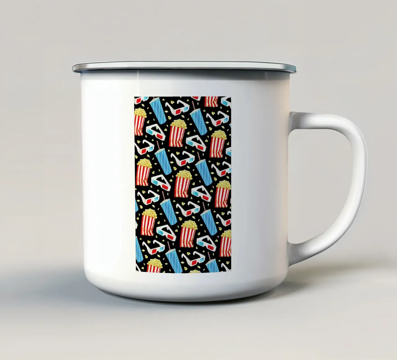 3D Movie Pattern Black tazza in smalto da Kelly Gilleran