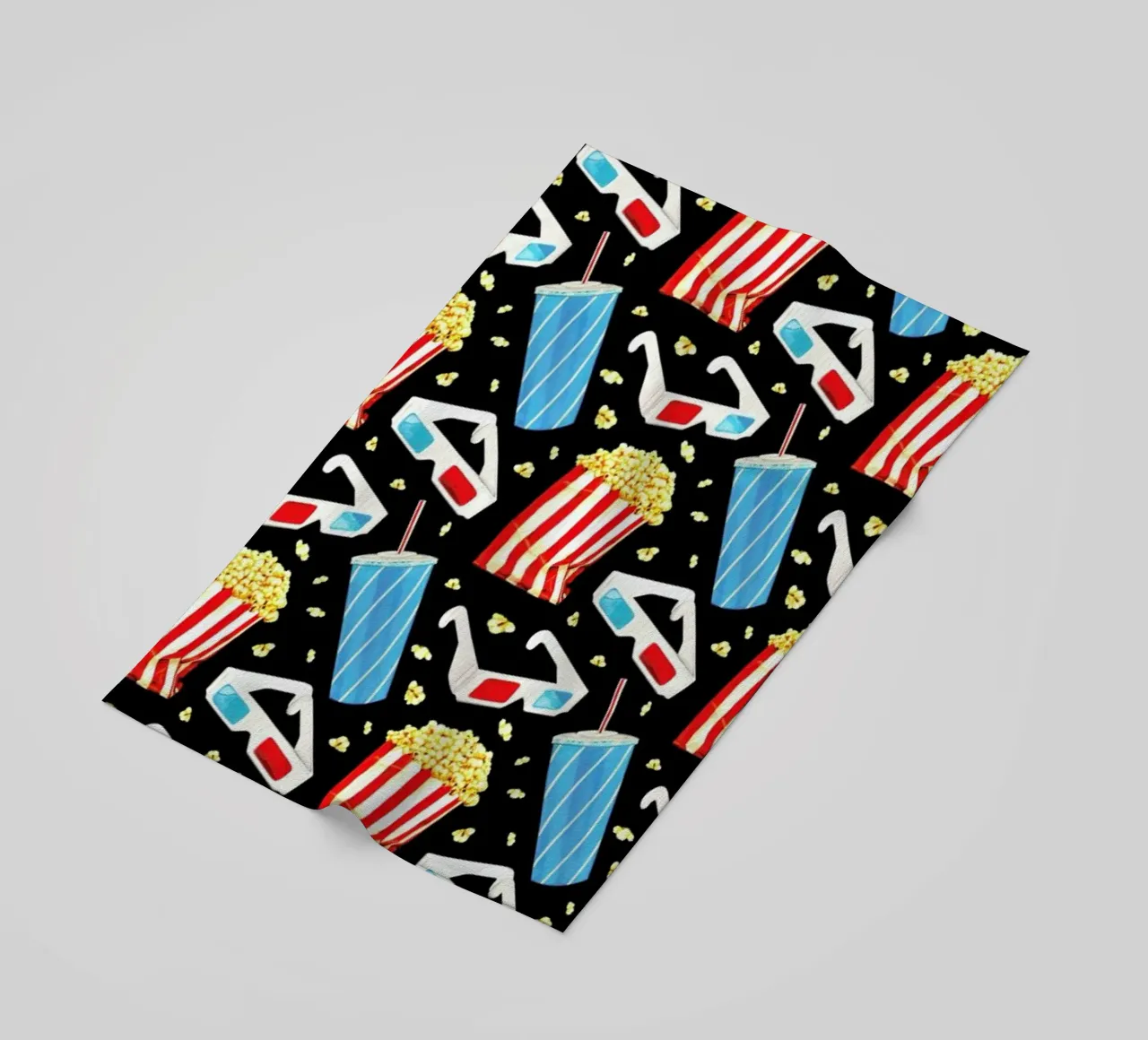 3D Movie Pattern Black toalla de playa de Kelly Gilleran