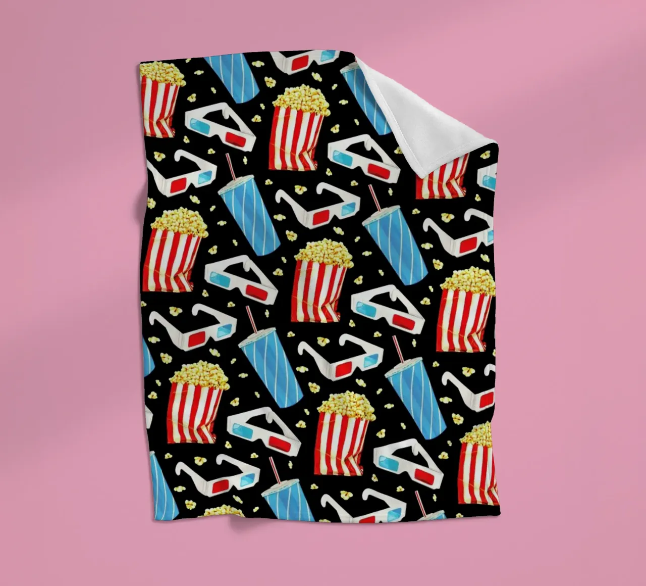 3D Movie Pattern Black coperta in pile da Kelly Gilleran