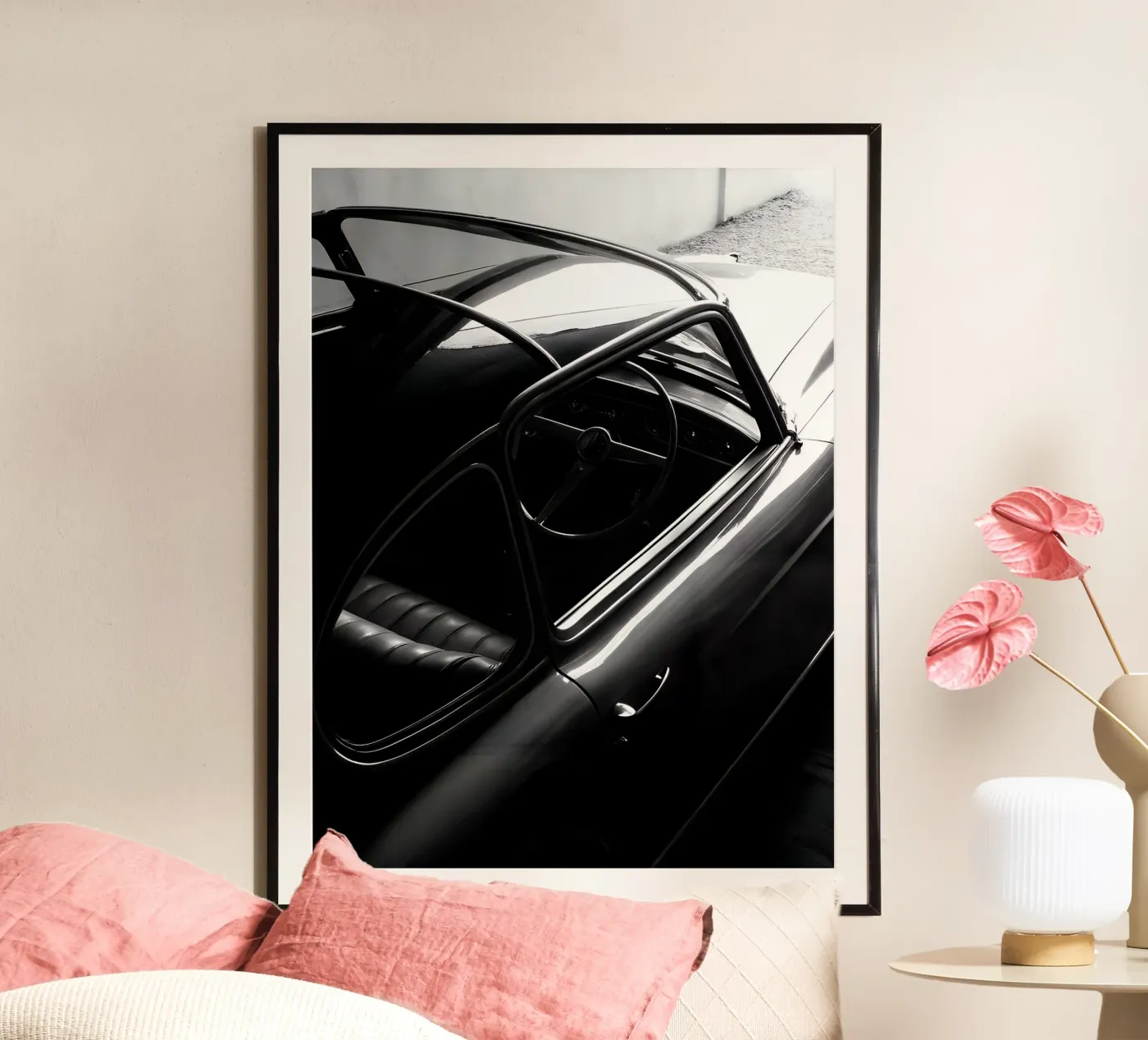 Monochromer Oldtimer Poster von CAR EDITION