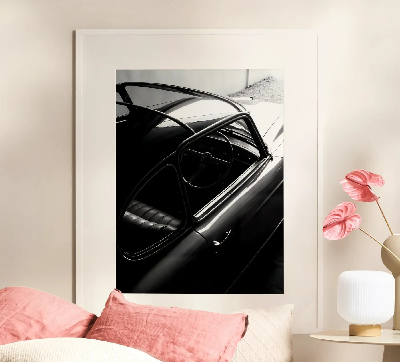 Monochromer Oldtimer Poster von CAR EDITION