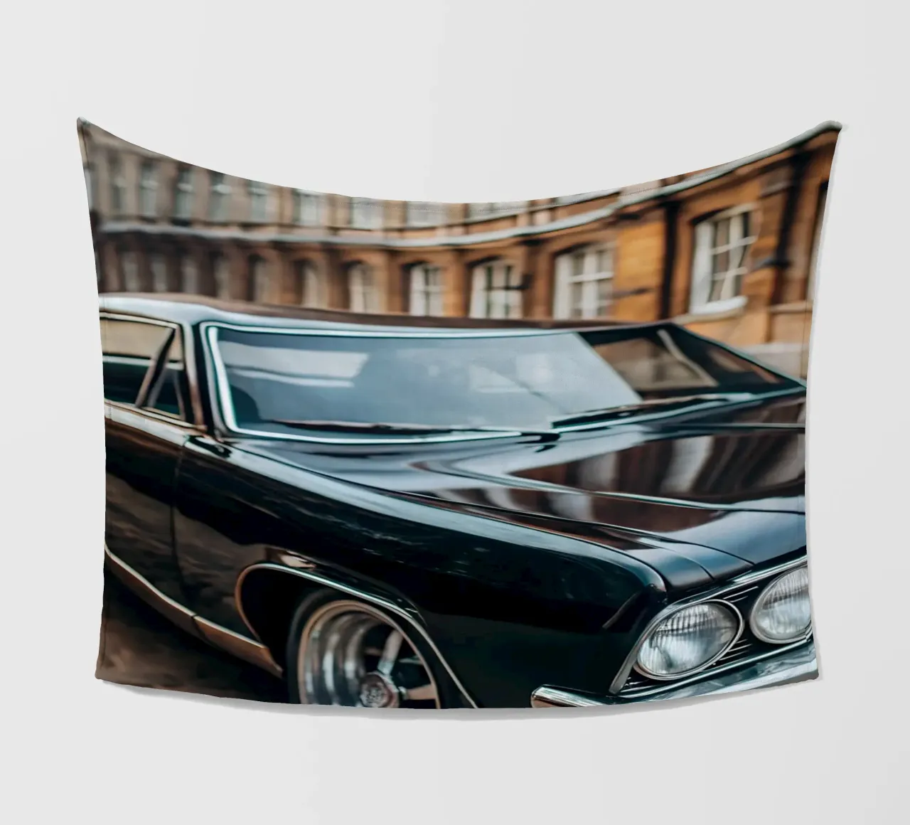 Schwarzer Oldtimer Fleecedecke von CAR EDITION