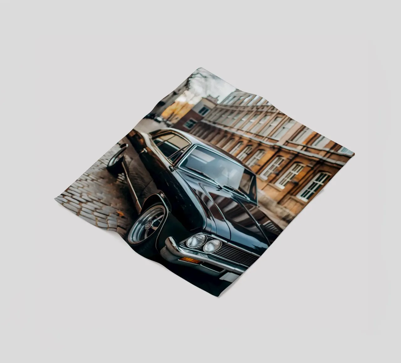 Schwarzer Oldtimer Fleecedecke von CAR EDITION