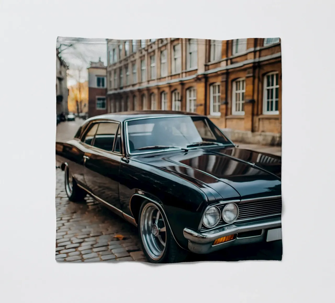 Schwarzer Oldtimer Fleecedecke von CAR EDITION