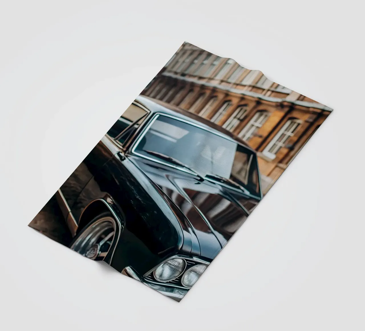 Schwarzer Oldtimer Fleecedecke von CAR EDITION