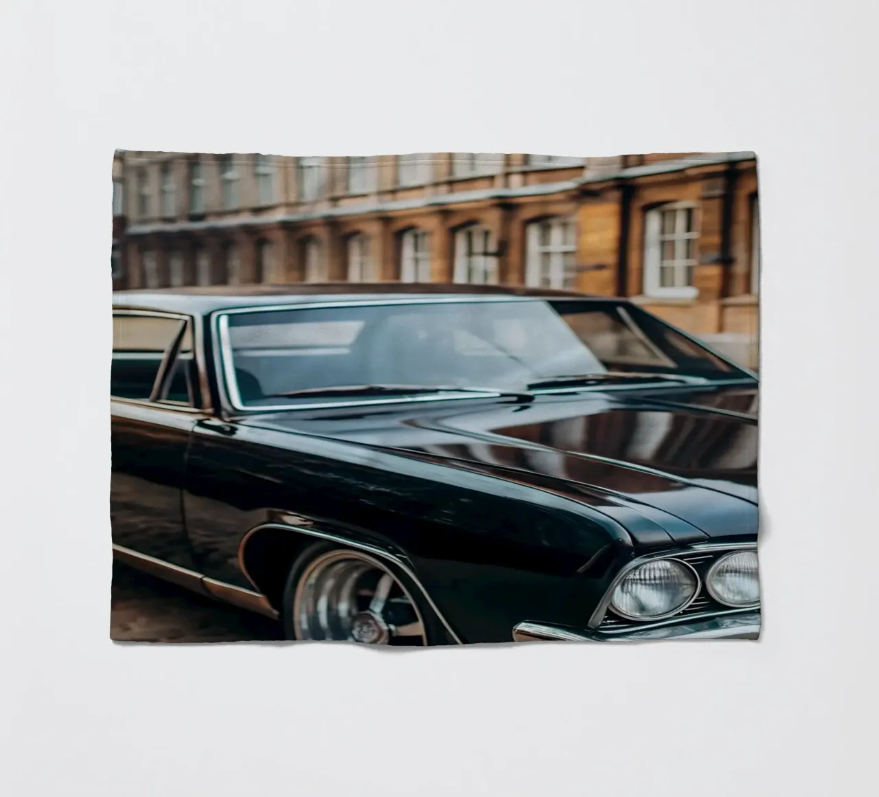 Schwarzer Oldtimer Fleecedecke von CAR EDITION