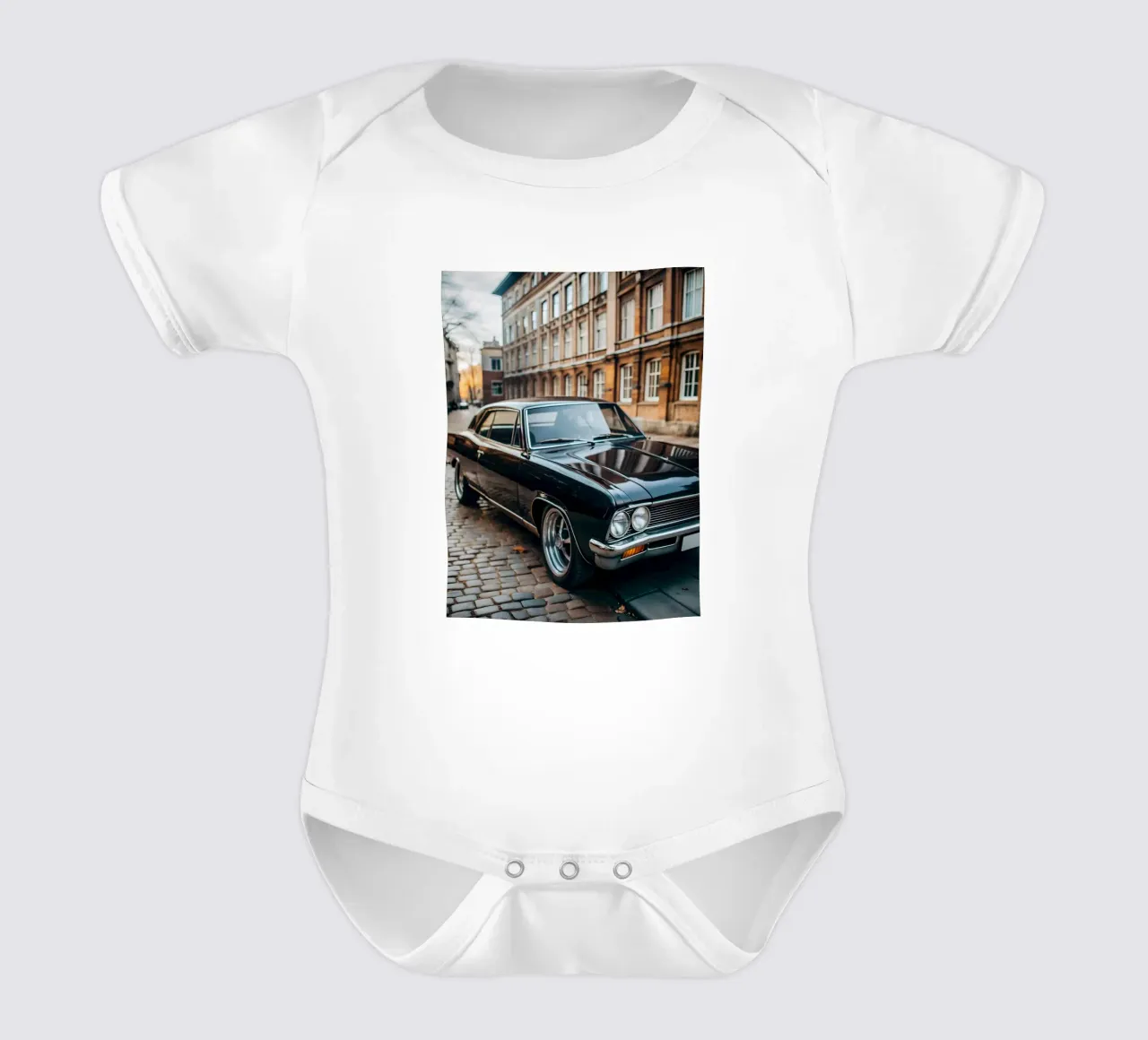 Auto d'epoca nera body neonato maniche corte da CAR EDITION