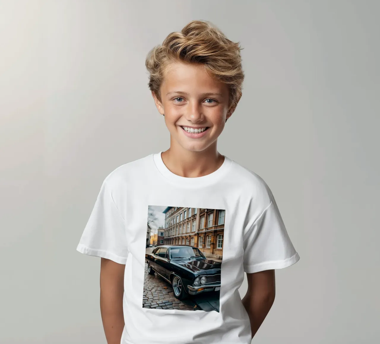 Schwarzer Oldtimer Kinder T-Shirt von CAR EDITION