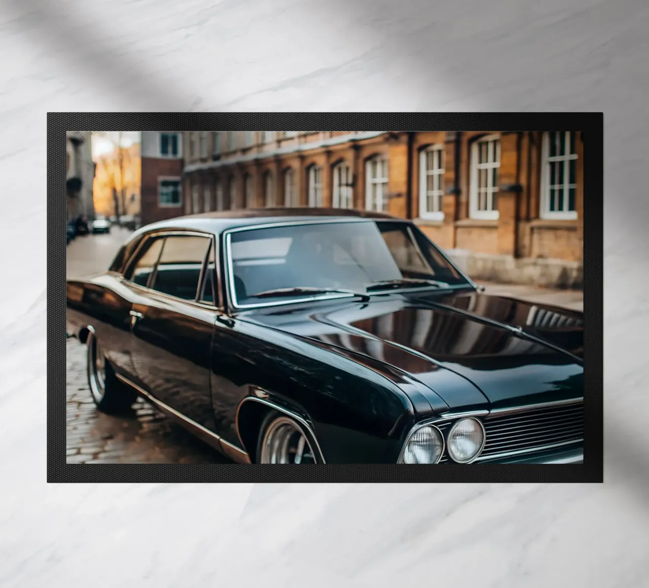 Schwarzer Oldtimer Fußmatte von CAR EDITION