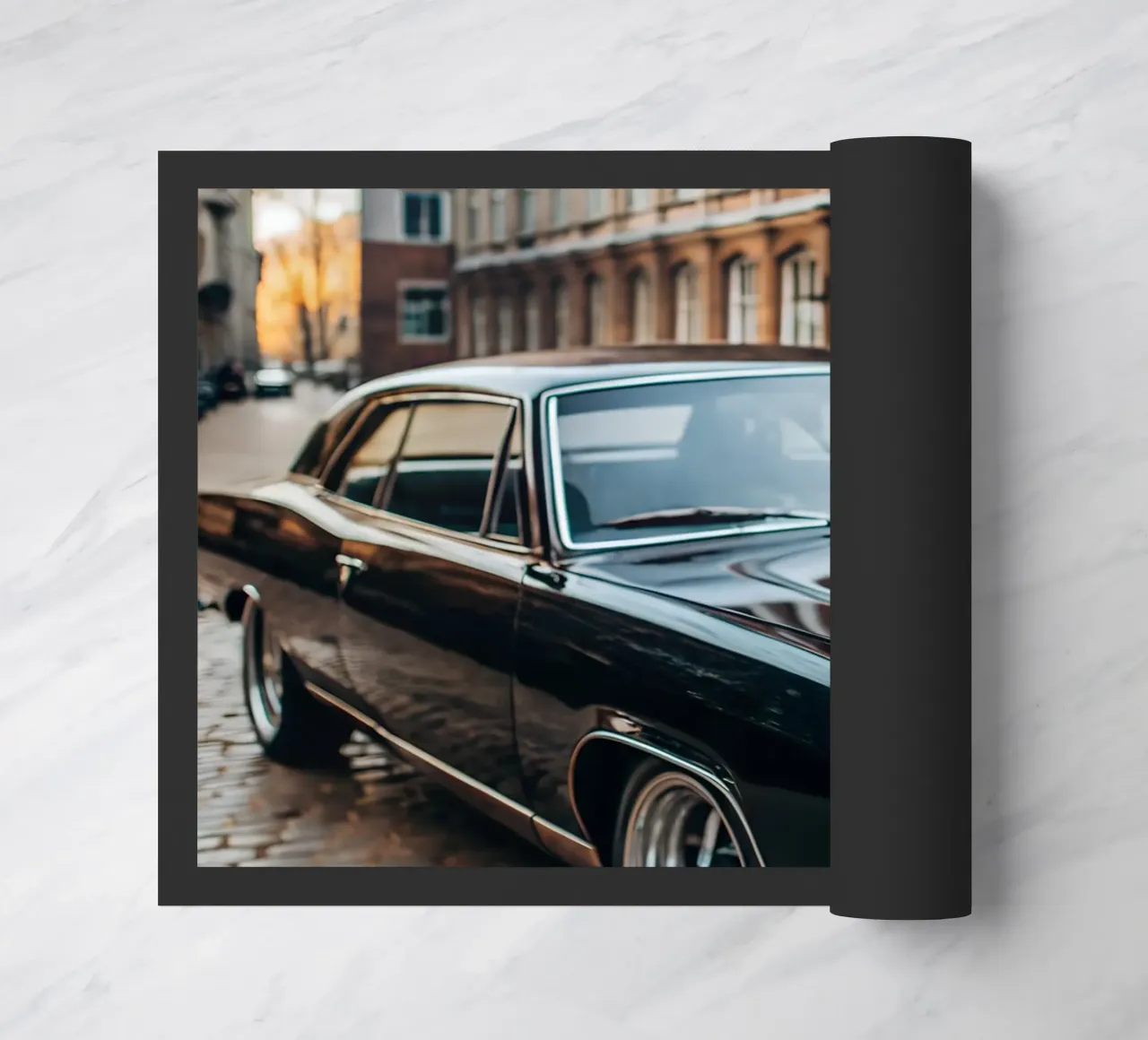 Schwarzer Oldtimer Fußmatte von CAR EDITION