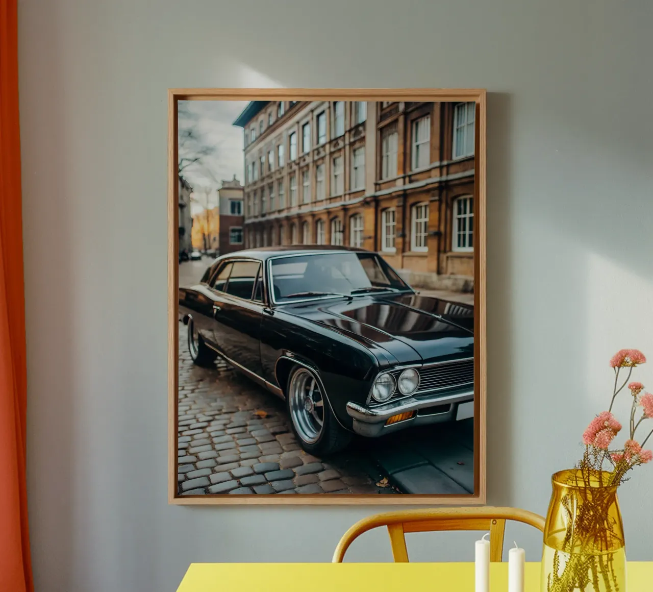 Auto d'epoca nera tela con Cornice a cassetta da CAR EDITION
