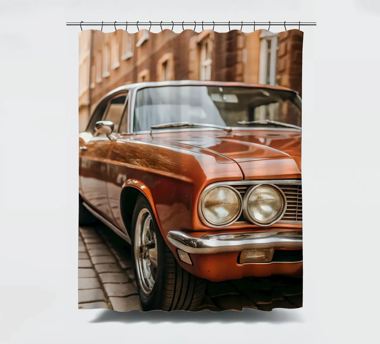 Roter Oldtimer Duschvorhang von CAR EDITION