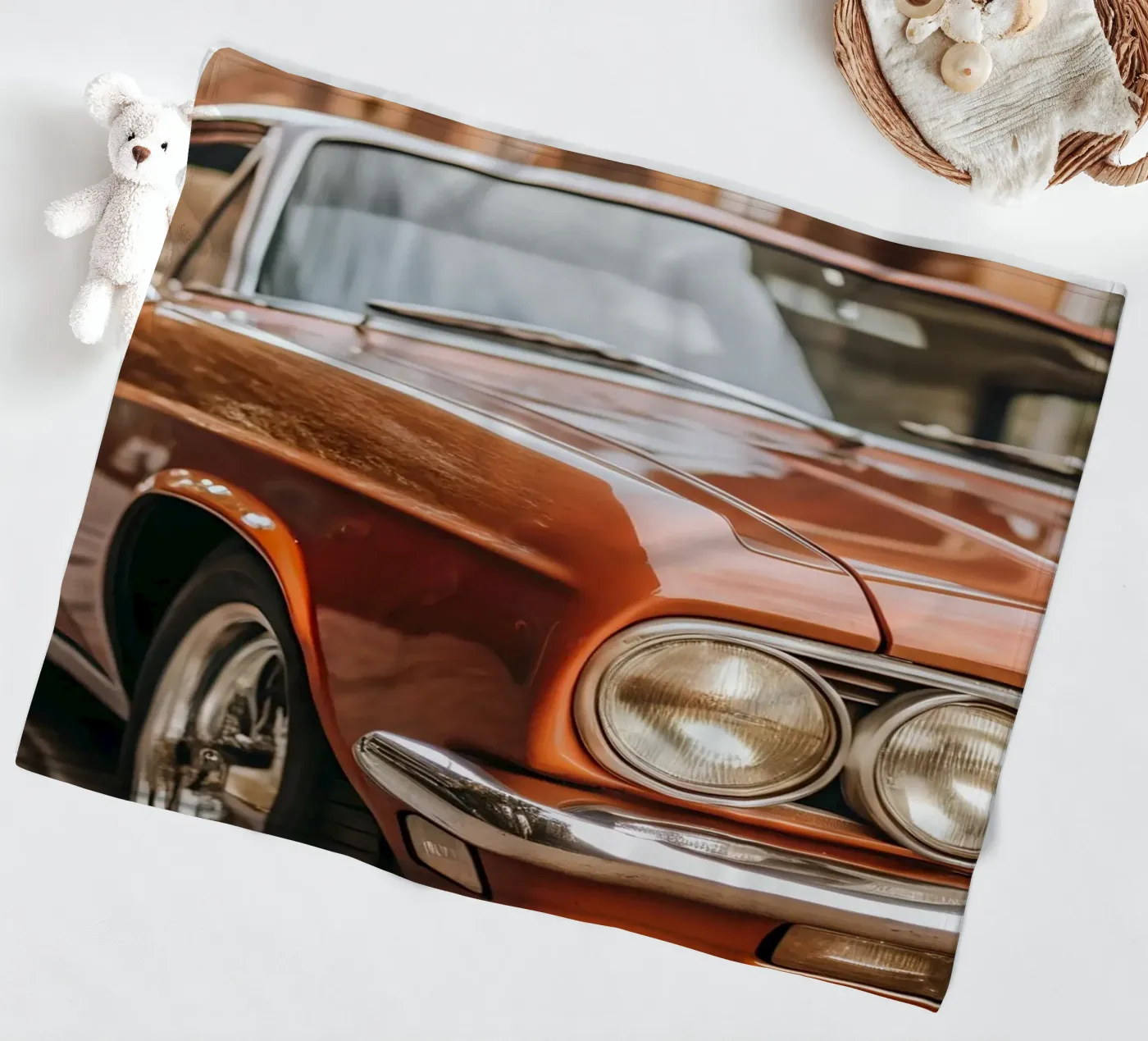 Red Classic Car Fleecedecke von CAR EDITION