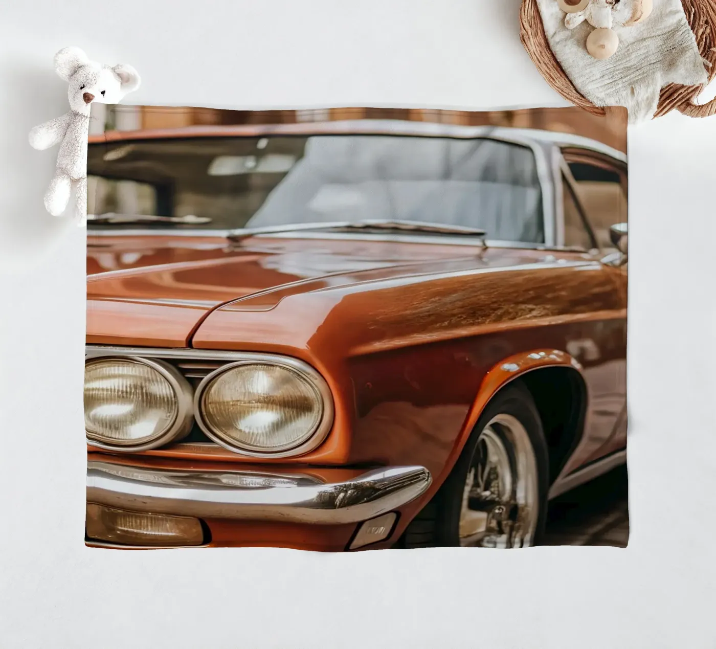 Red Classic Car Fleecedecke von CAR EDITION