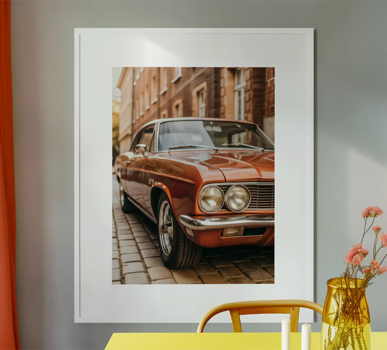 Roter Oldtimer Poster von CAR EDITION