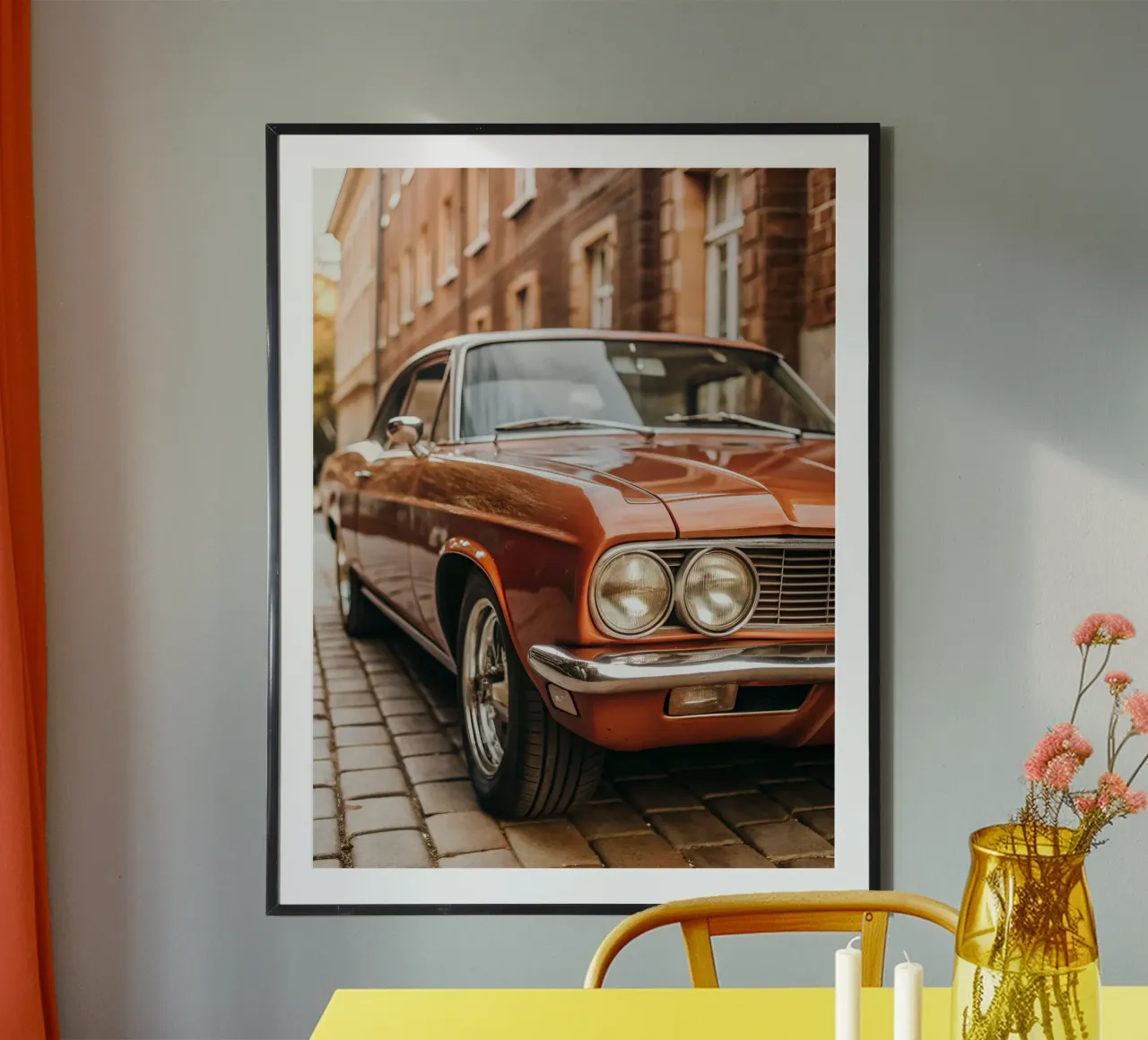 Roter Oldtimer Poster von CAR EDITION