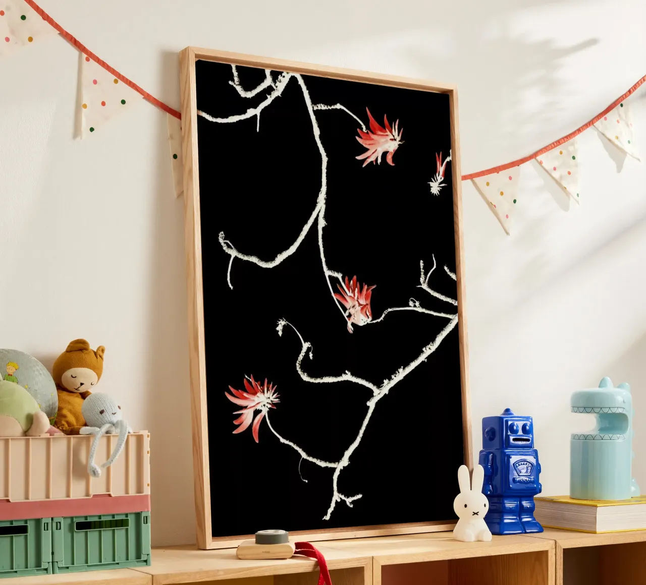 Coral Tree canvas met Baklijst van Shot By Clint