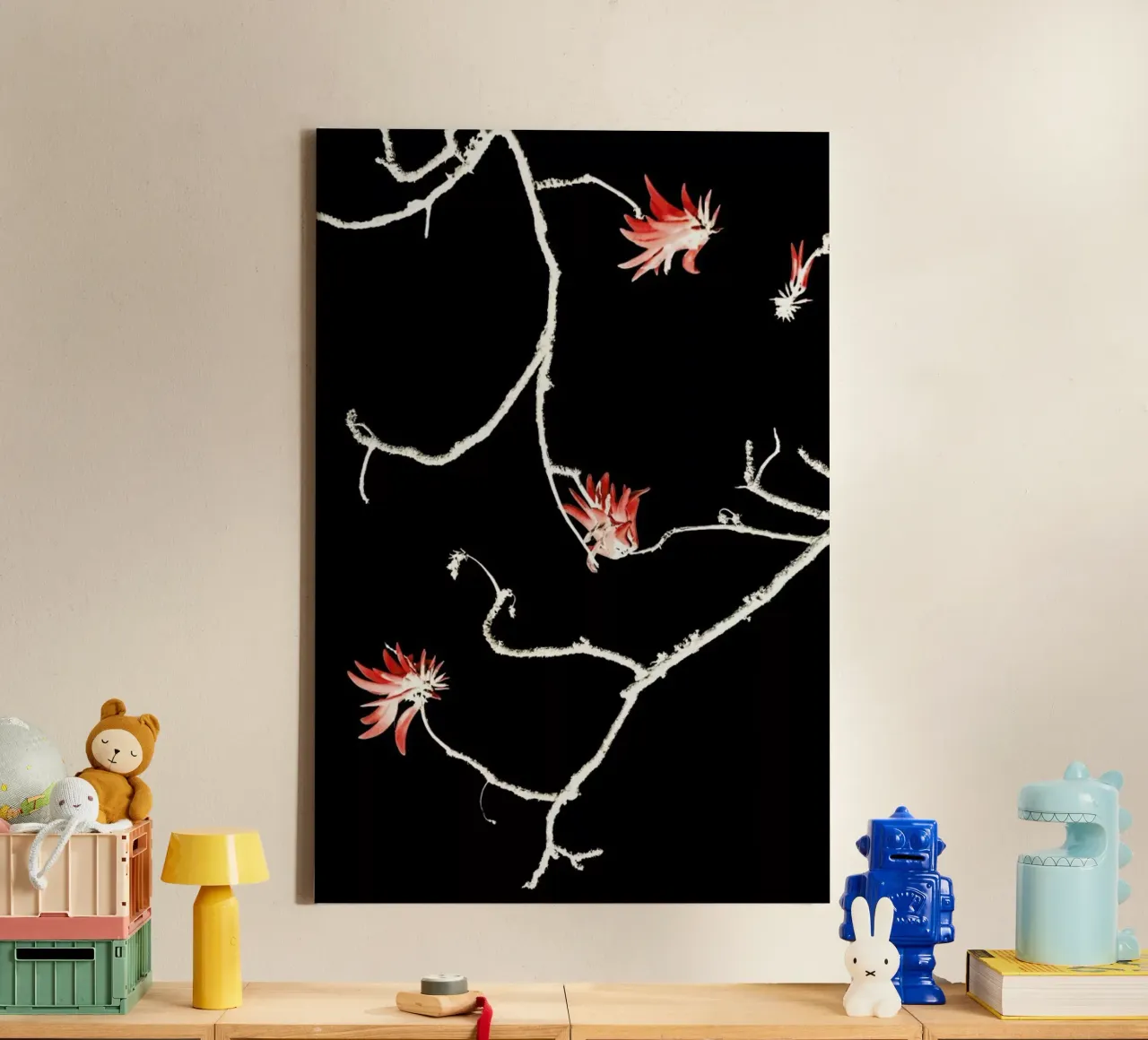 Coral Tree canvas met Baklijst van Shot By Clint