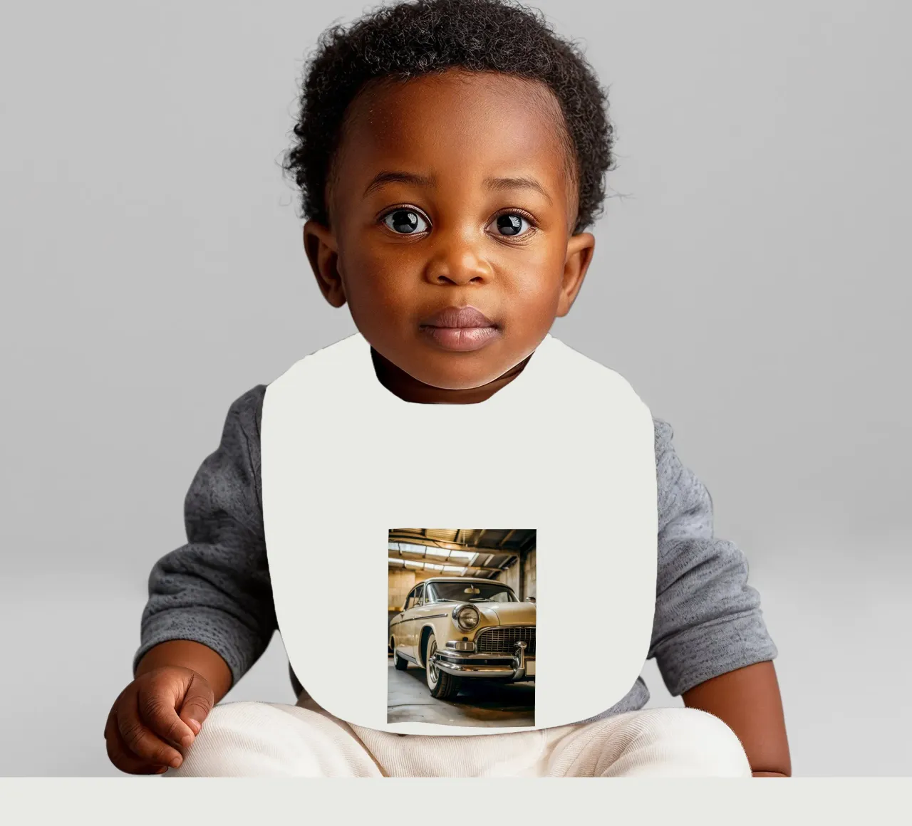 Creme Oldtimer Babylätzchen von CAR EDITION