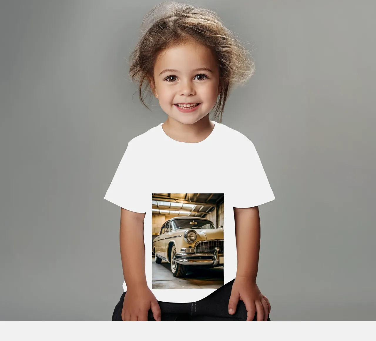 Creme Oldtimer Kinder T-Shirt von CAR EDITION