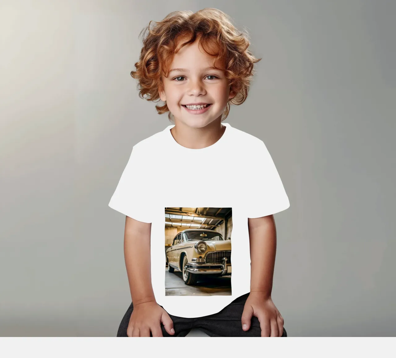 Creme Oldtimer Kinder T-Shirt von CAR EDITION