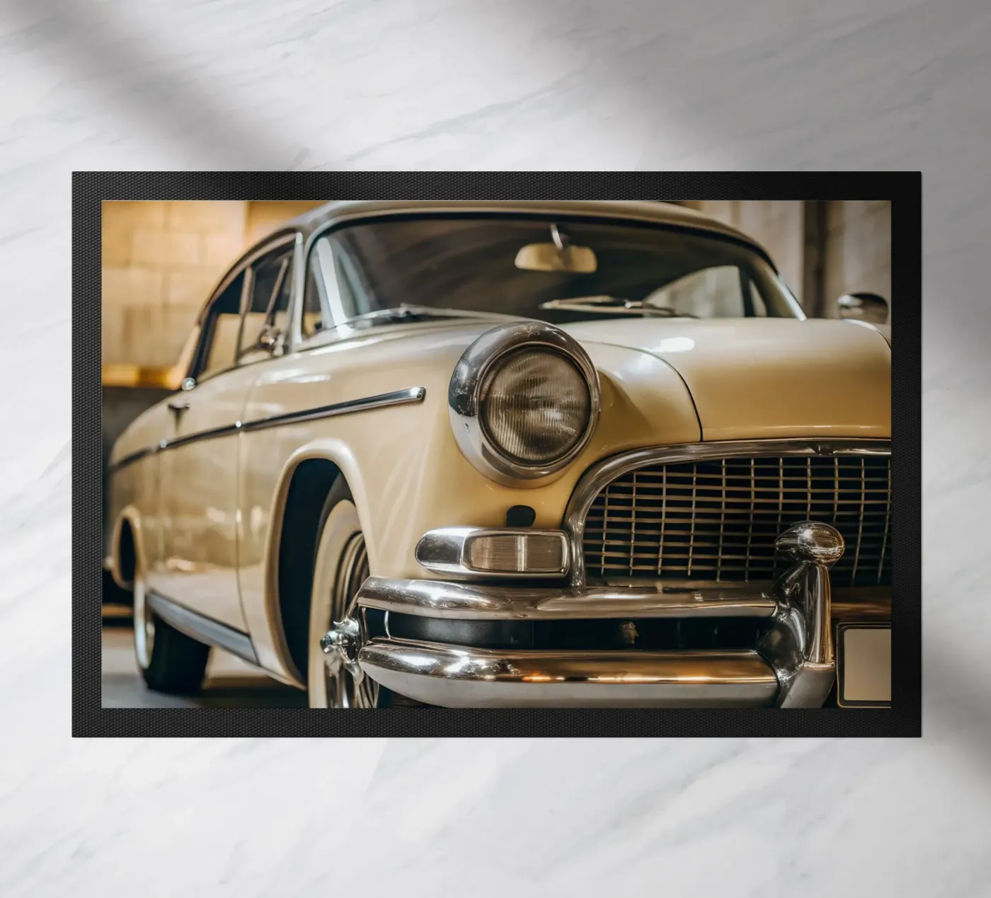 Creme Oldtimer Fußmatte von CAR EDITION