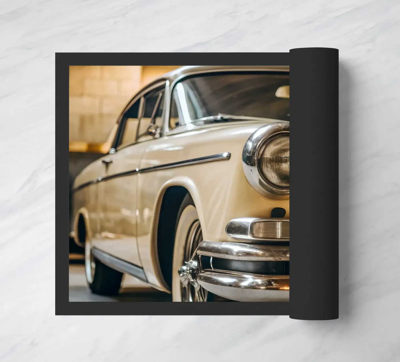 Creme Oldtimer Fußmatte von CAR EDITION