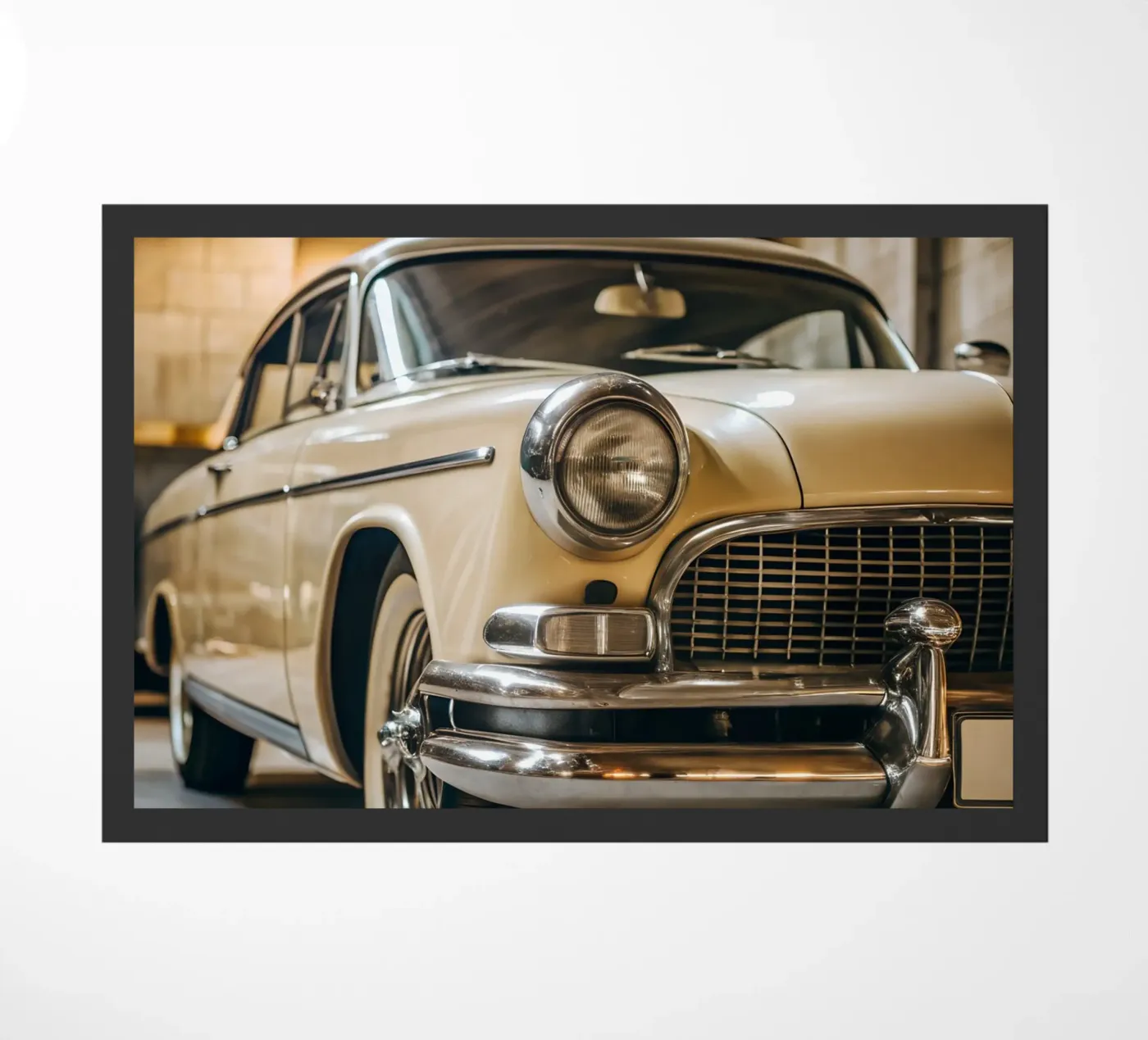 Creme Oldtimer Fußmatte von CAR EDITION