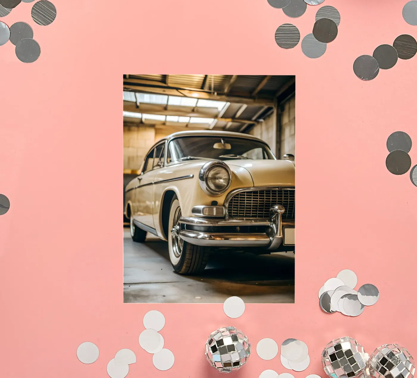 Cream Classic Car Sticker von CAR EDITION