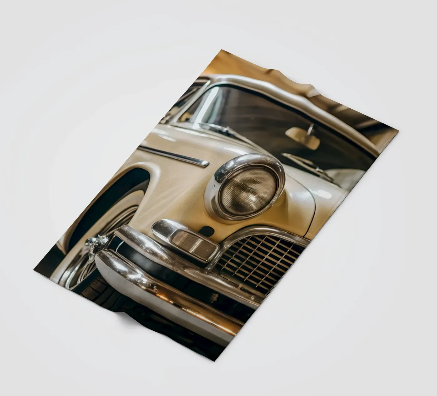 Creme Oldtimer Fleecedecke von CAR EDITION