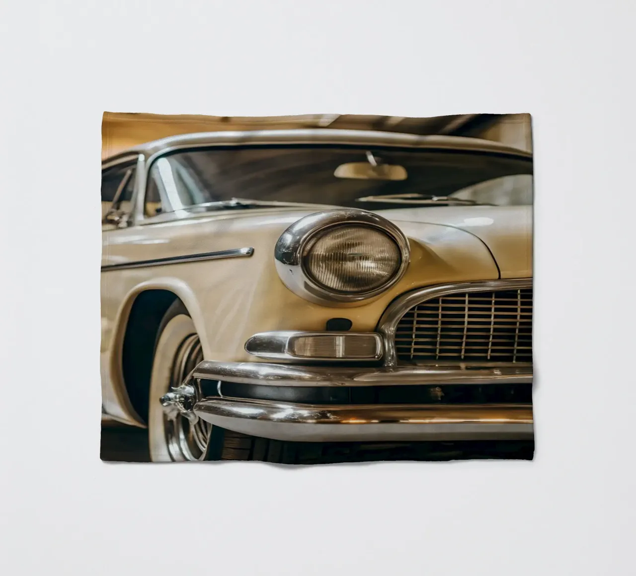 Creme Oldtimer Fleecedecke von CAR EDITION
