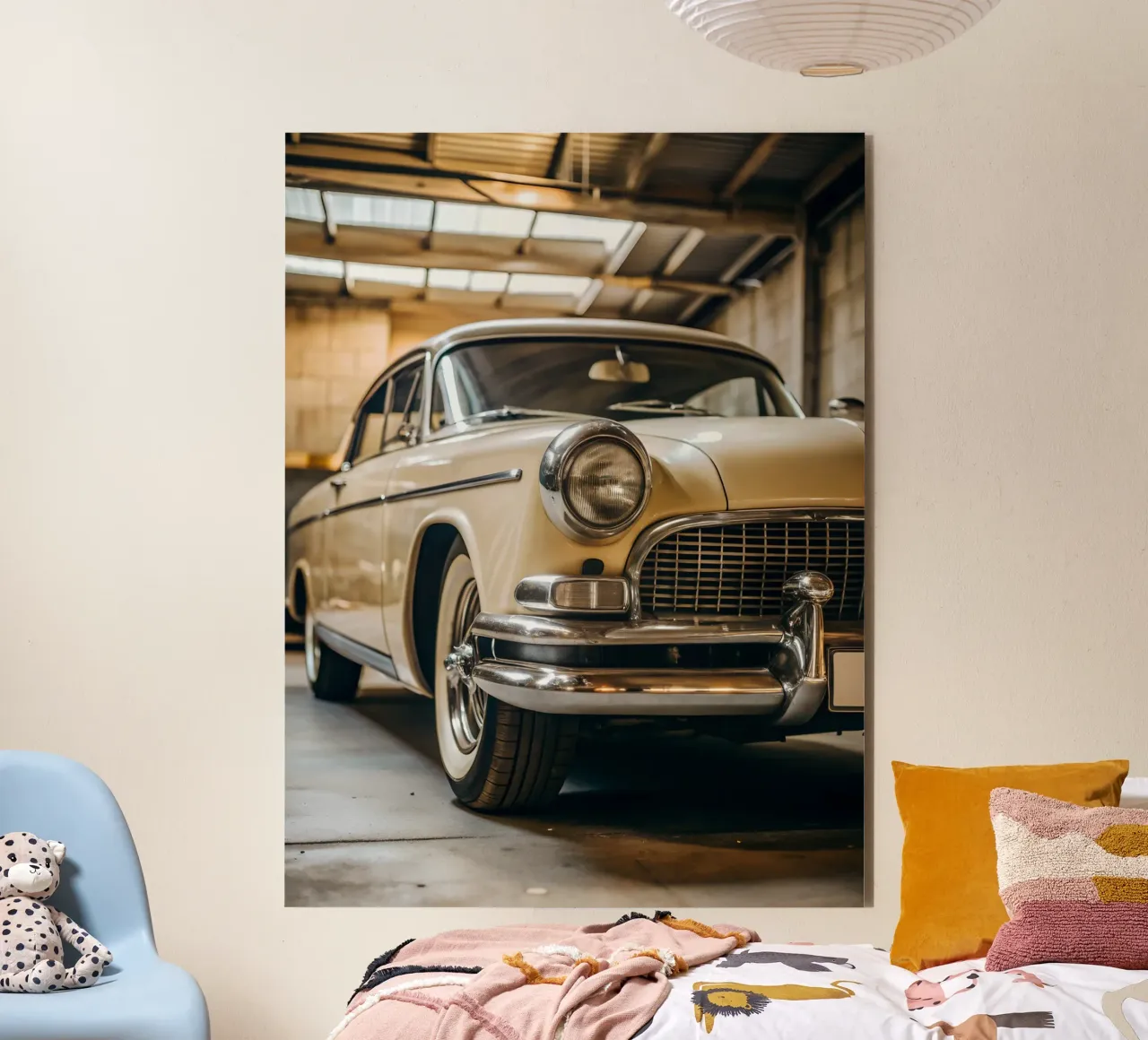 Creme Oldtimer Alu-Dibond von CAR EDITION