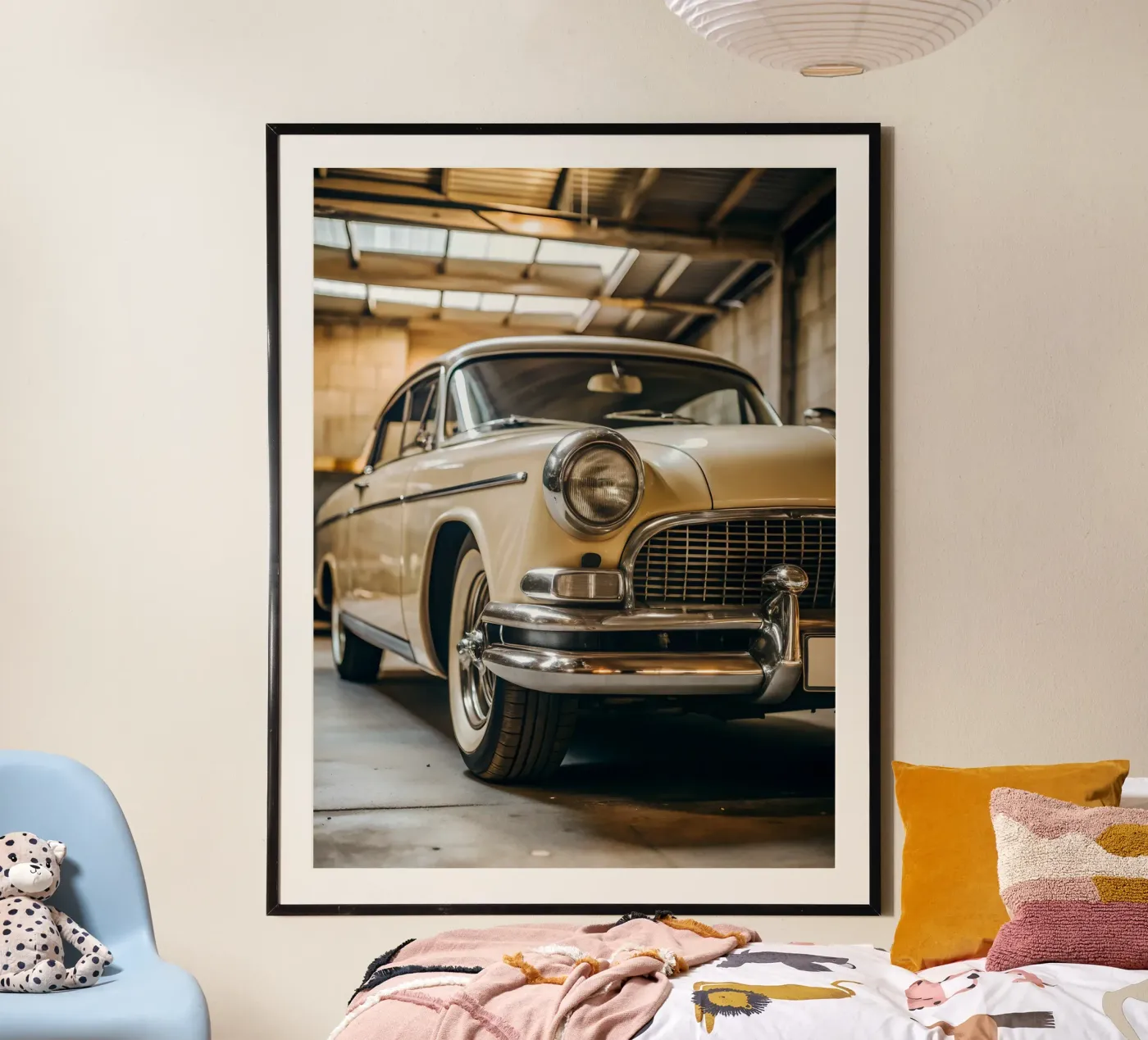 Creme Oldtimer Poster von CAR EDITION