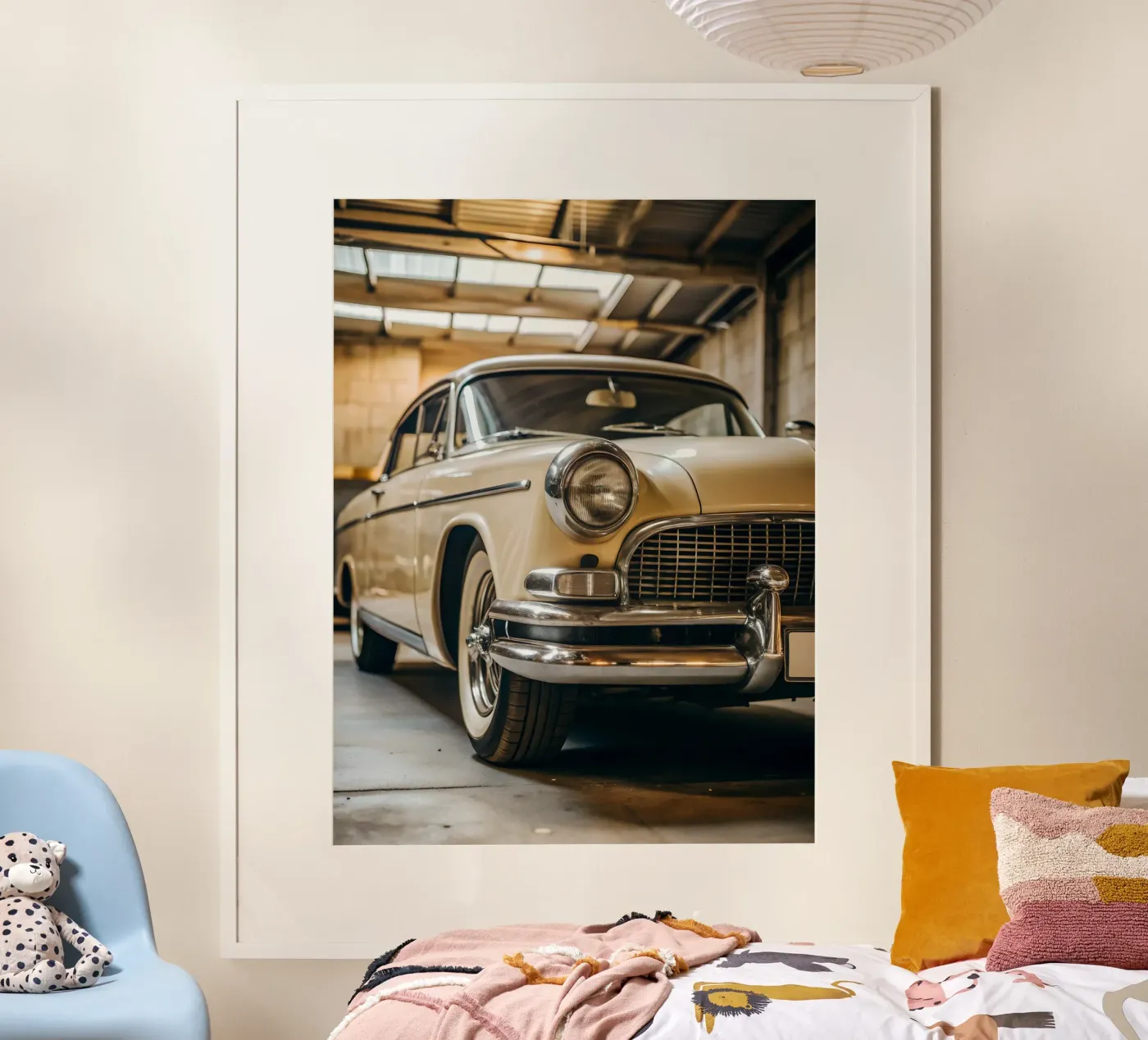 Creme Oldtimer Poster von CAR EDITION