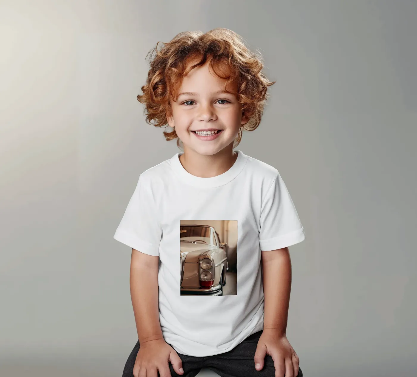 Creme Oldtimer Kinder T-Shirt von CAR EDITION