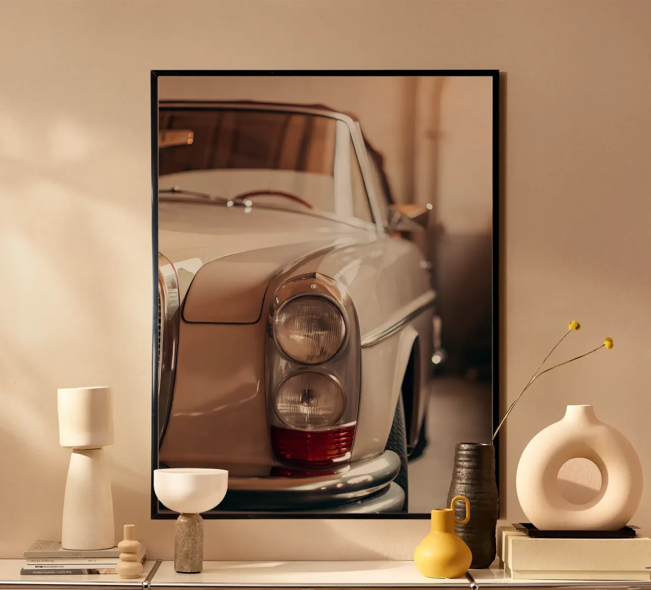 Creme Oldtimer Poster von CAR EDITION